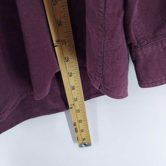Eddie Bauer Mens Bainbridge flannel purple heavyweight Button Down Sz XL - Picture 7 of 8